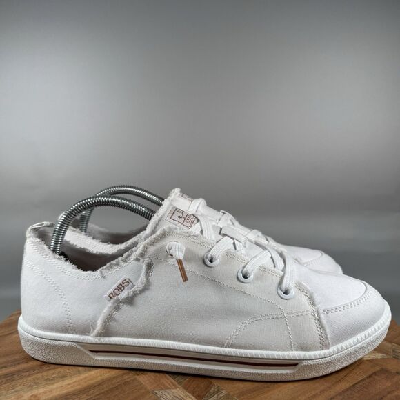 SKECHERS WOMEN'S 11 Wide White BOBS B CUTE 2.0 114150 CANVAS UPPER SHOES - Picture 1 of 8